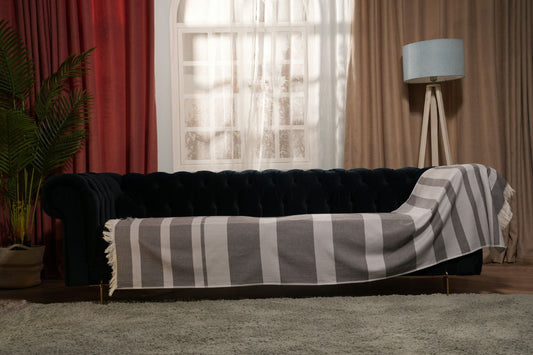 Peace Cover - اللون مقلم درجات رمادي غامق ورمادي فاتح