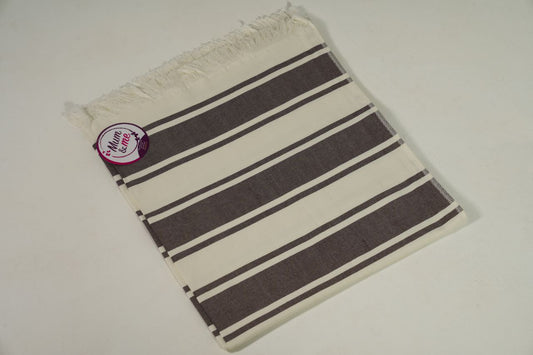 Simple Cover - اللون مقلم خط بني وخط ابيض