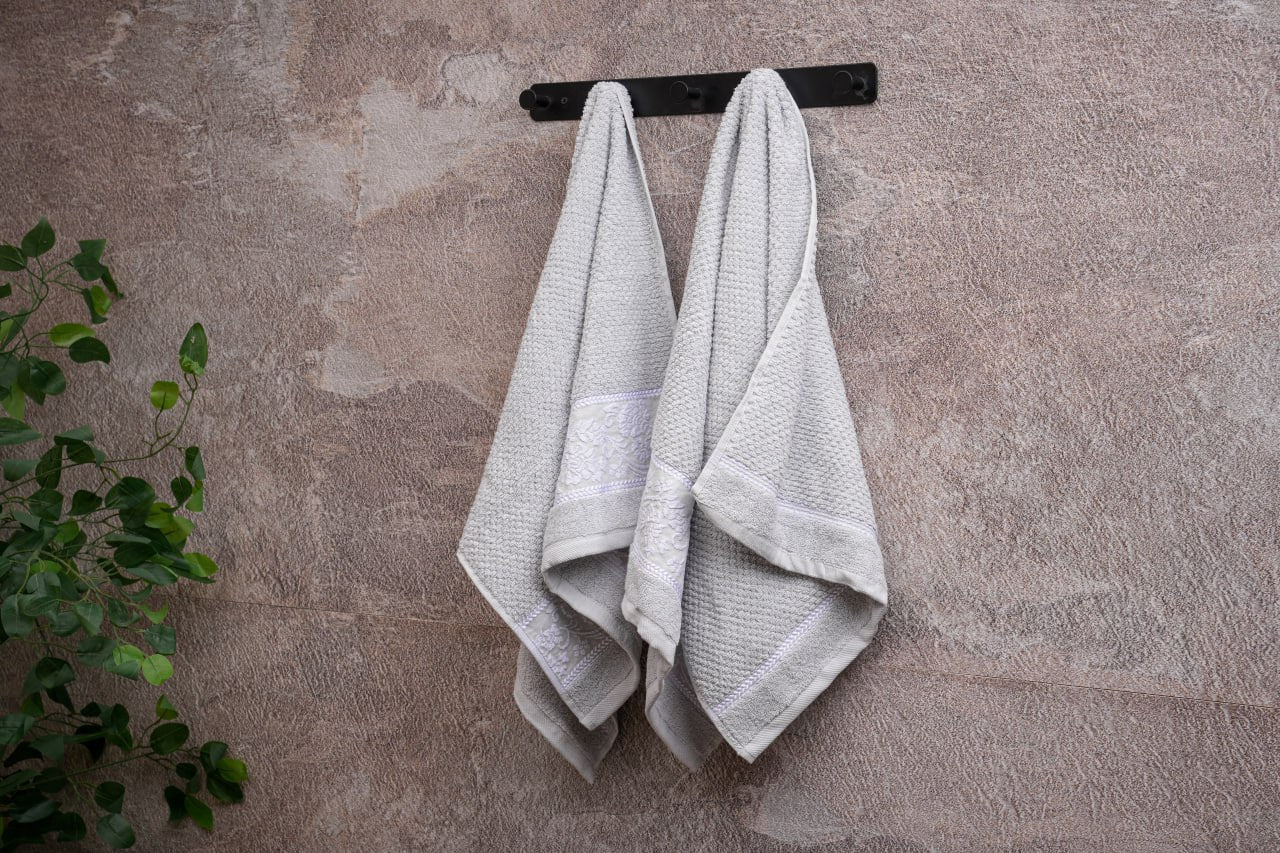 Gray Bath 2 Towels Set