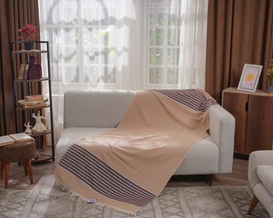 Canyon Cover - بيج غامق مع خط بني من الاطراف