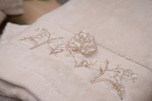 Flower offwhite towel (set of 3) | Big size