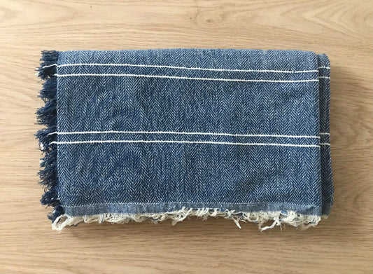 Denim Blue Striped | ازرق جينز في اوف وايت