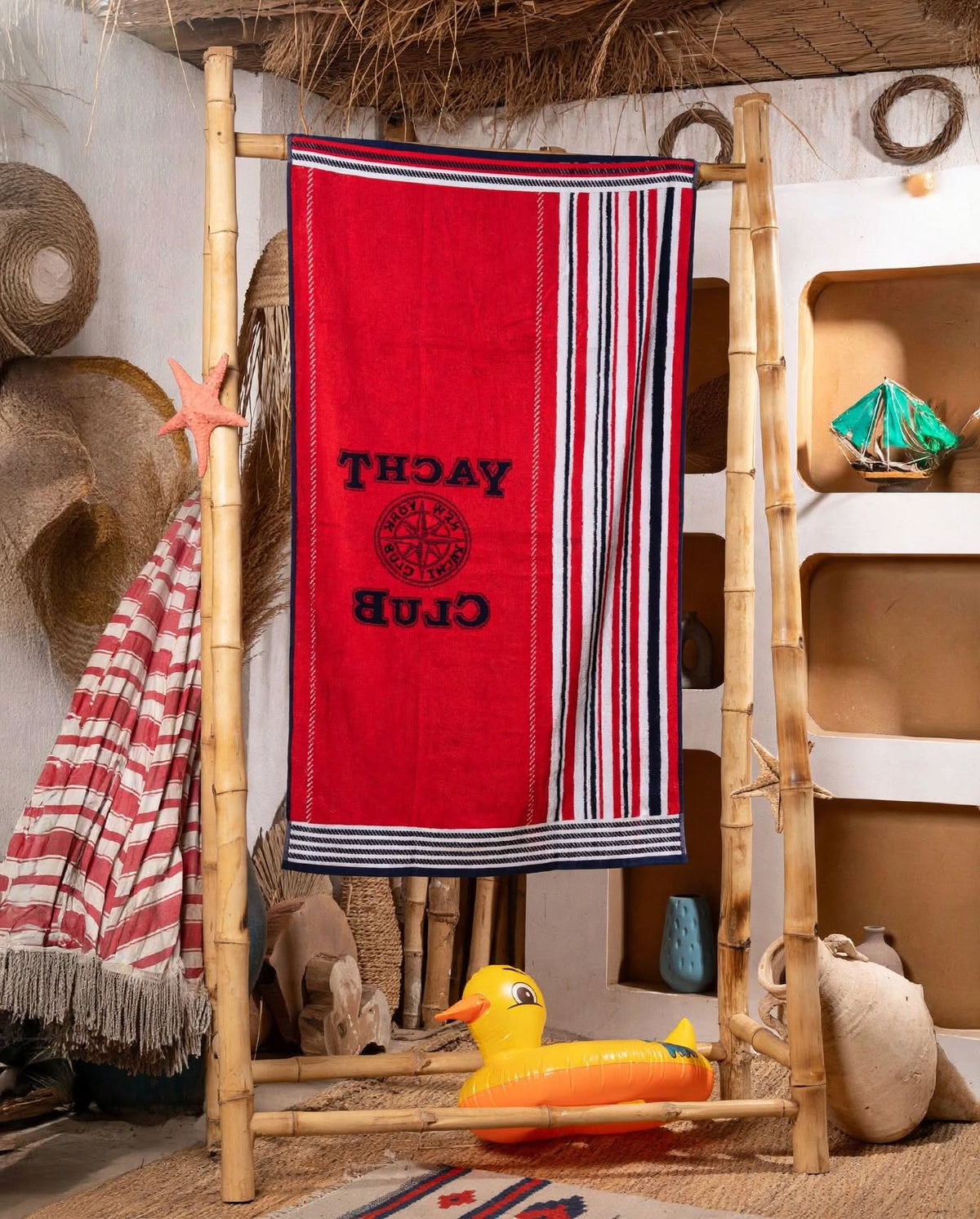 Navy YACHT CLUB Beach Towel