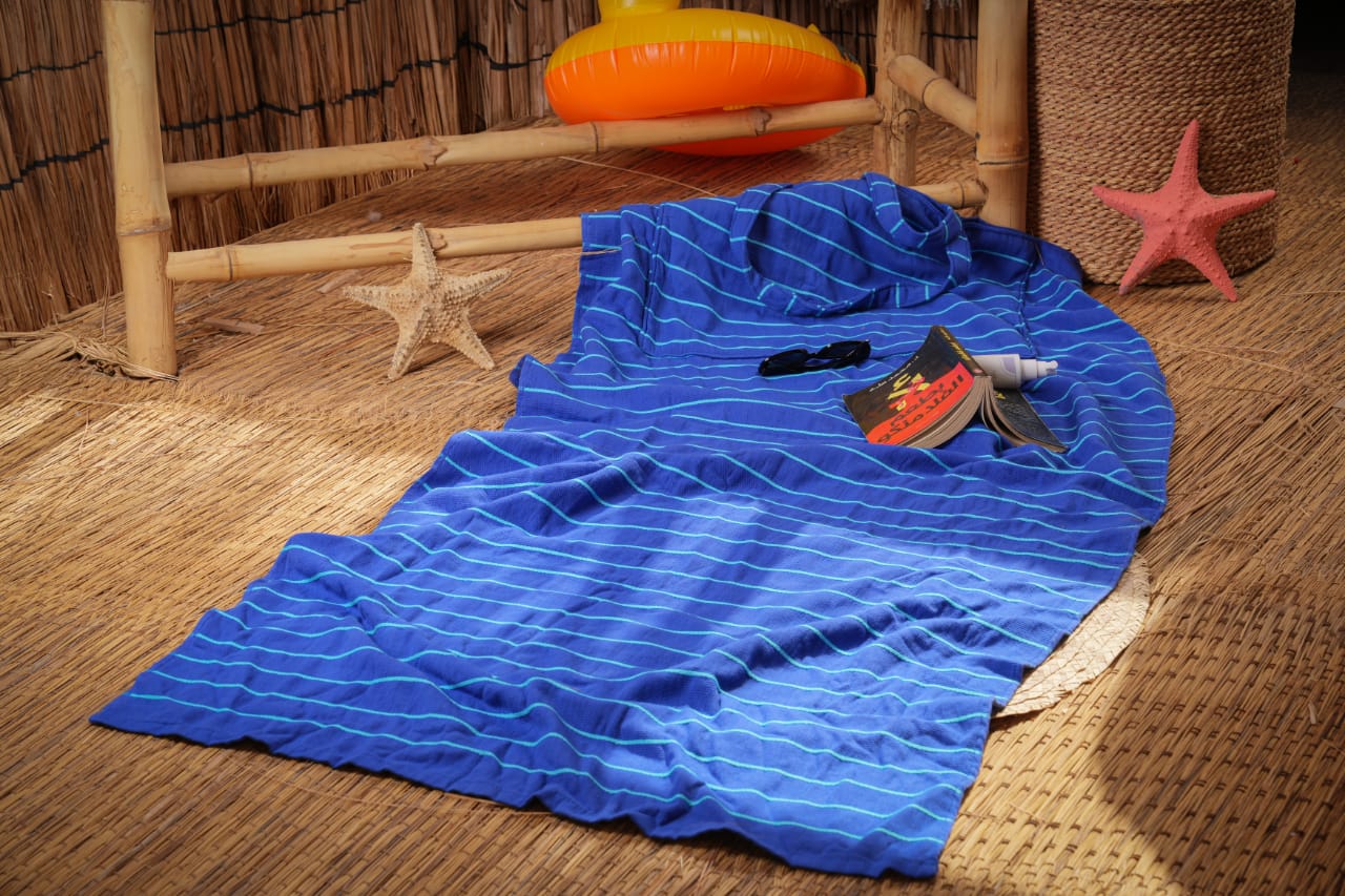 Tote Towel - شنطة بحر + بشكير بحر - ازرق