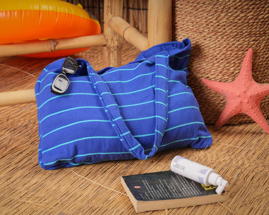 Tote Towel - شنطة بحر + بشكير بحر - ازرق