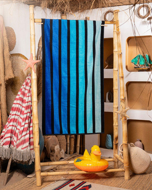 Blue lines beach towel