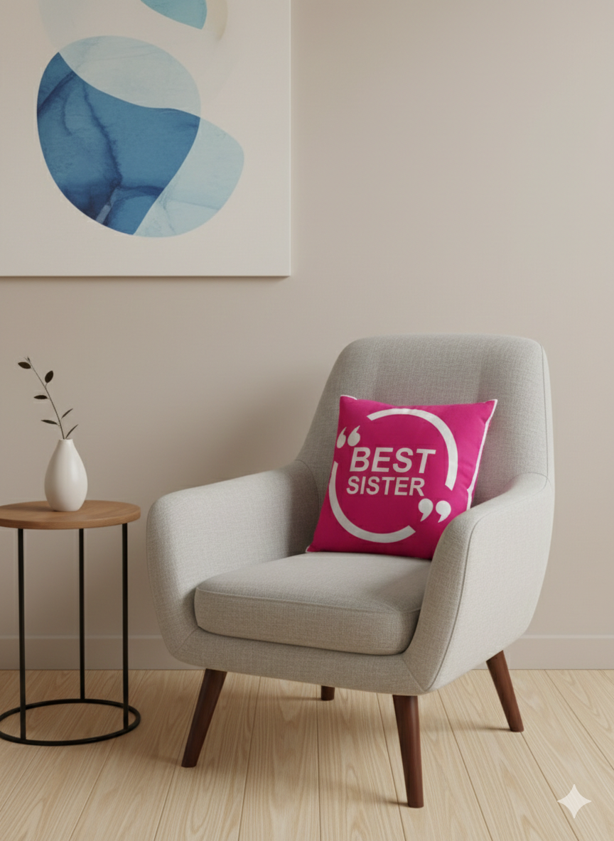 Cushion cover|دبل فيس |رسالة للاخت