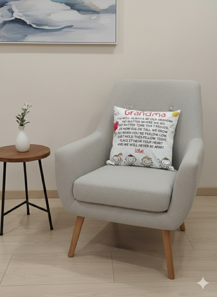 Cushion cover|دبل فيس |رسالة للجدة