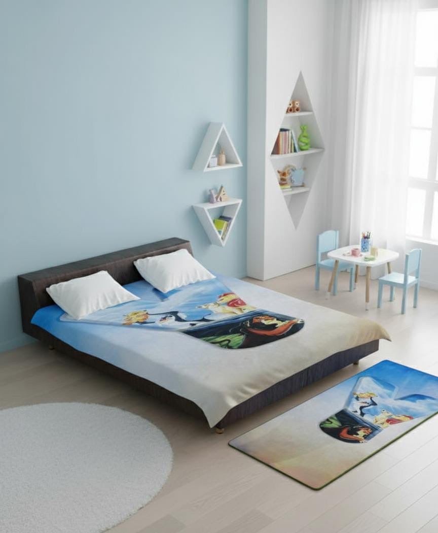 Lino Blanket  -  دفاية سرير +  مشاية هدية ( 65 X 185 )