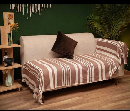 Modern Stripes Throw  | بني في بيج