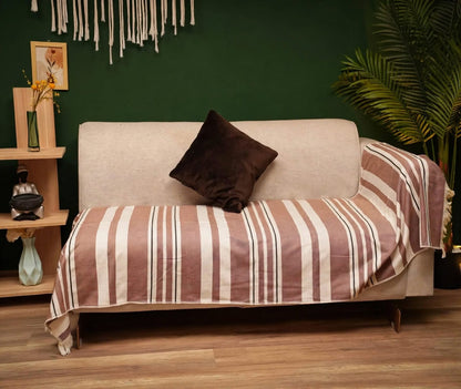 Modern Stripes Throw  | بني في بيج