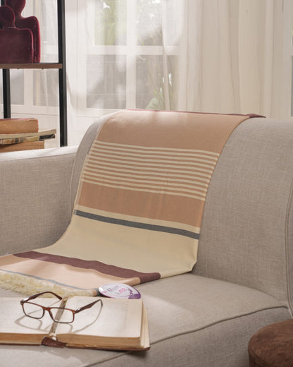 Elite Textiles- درجات البيج مع الكريمي وخطوط بني