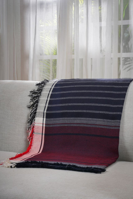 Cozi Threads- كحلي في نبيتي غامق مع خطوط اوف وايت + جراي