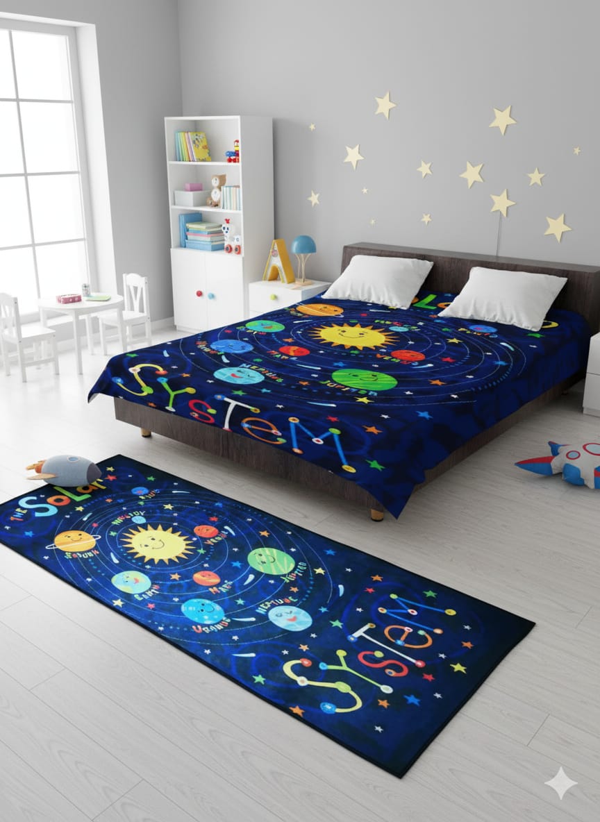 Galaxet Blanket -  دفاية سرير +  مشاية هدية ( 65 X 185 )