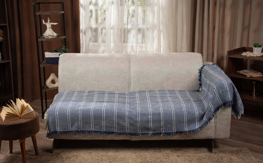Denim Blue Striped | ازرق جينز في اوف وايت