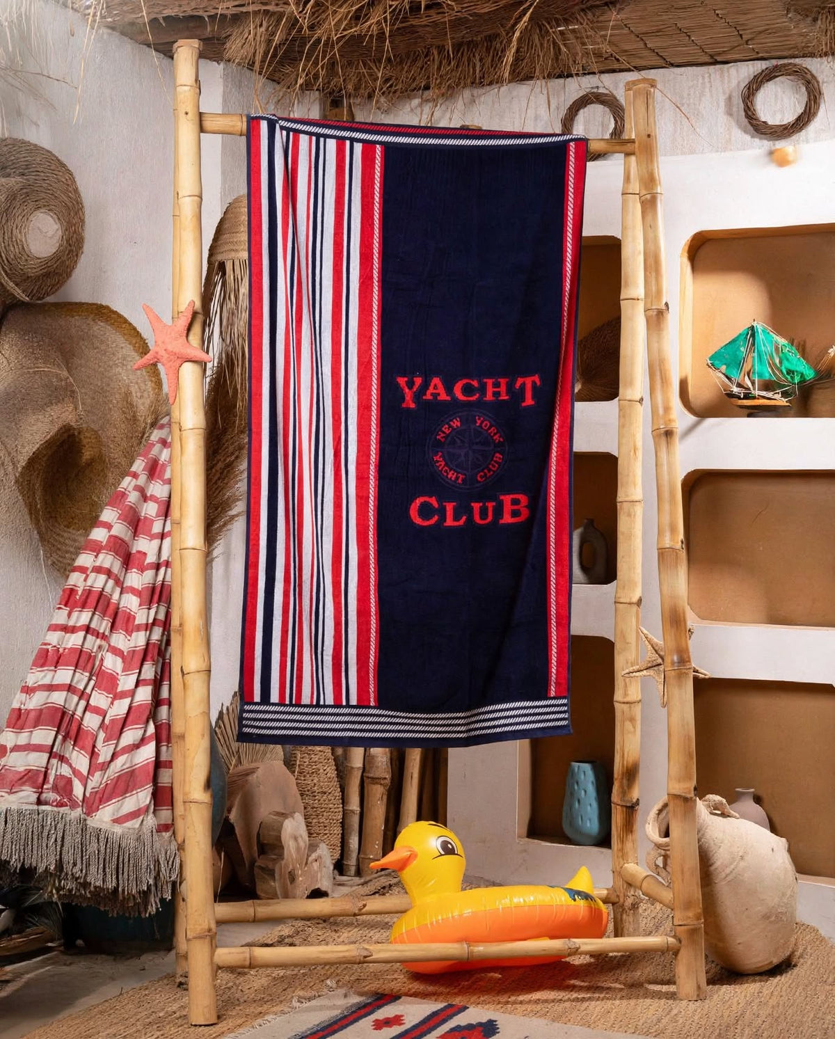 Navy YACHT CLUB Beach Towel