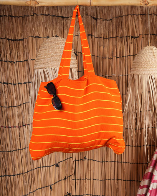 Tote Towel - شنطة بحر + بشكير بحر- لون اورنج