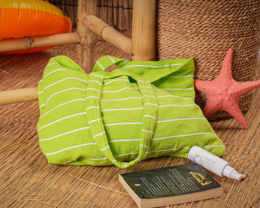 Tote Towel - شنطة بحر + بشكير بحر - لون اخضر