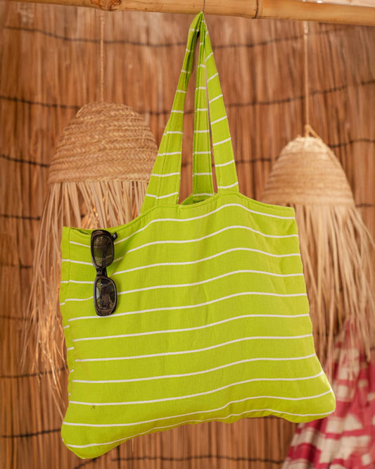 Tote Towel - شنطة بحر + بشكير بحر - لون اخضر