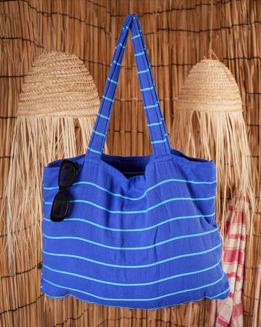 Tote Towel - شنطة بحر + بشكير بحر - ازرق