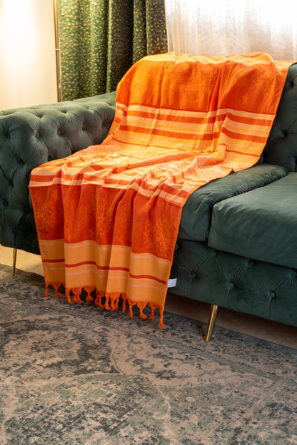 RelaxWrap Cover - درجات الأورنج  مدعم رسومات شعاب مرجانيه من نفس اللون