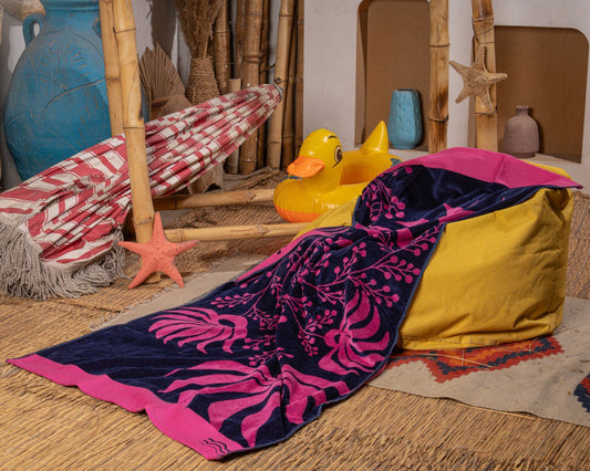 Coral beach towel