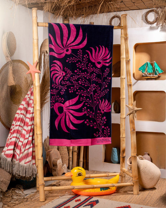 Coral beach towel