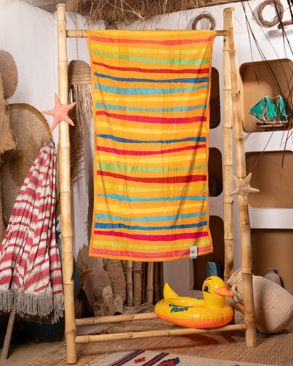 Yellow and orange beach towel