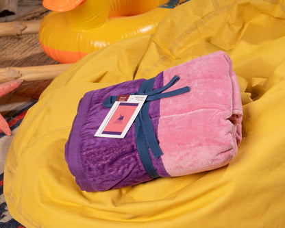 Polo  purple and  pink  beach towel