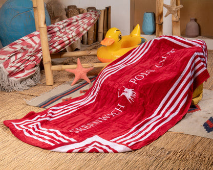 Polo striped red beach Towel