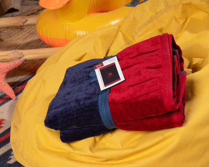 Polo dark blue and red beach Towel