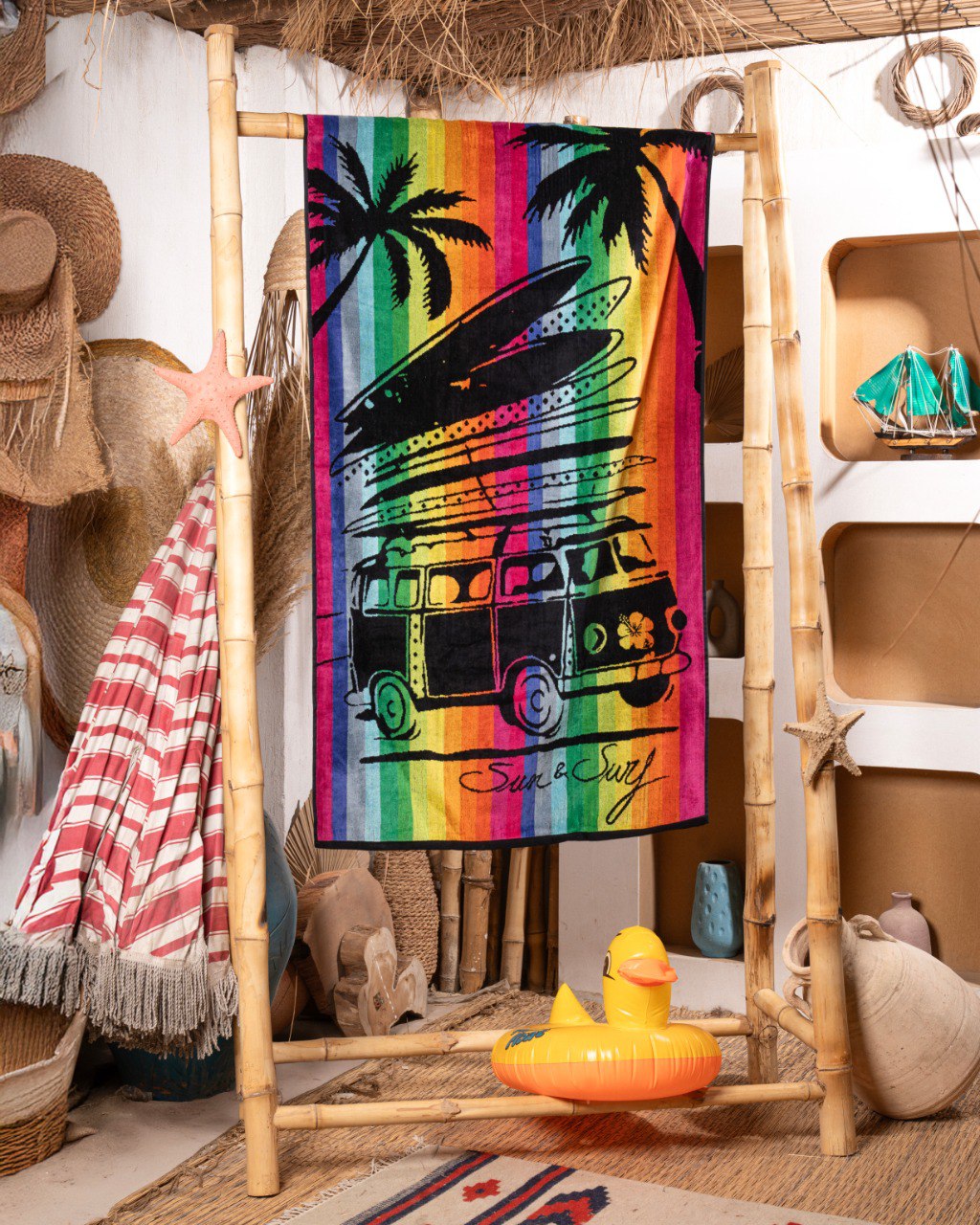 Surfing beach towel